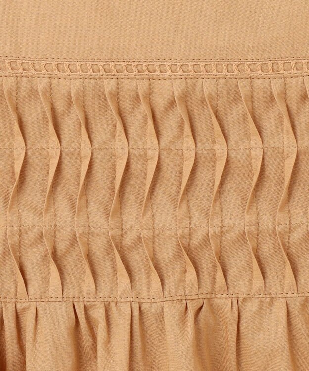 23区 【WEB&一部店舗限定】コットンローン ピンタック フレア ブラウス キャメル系