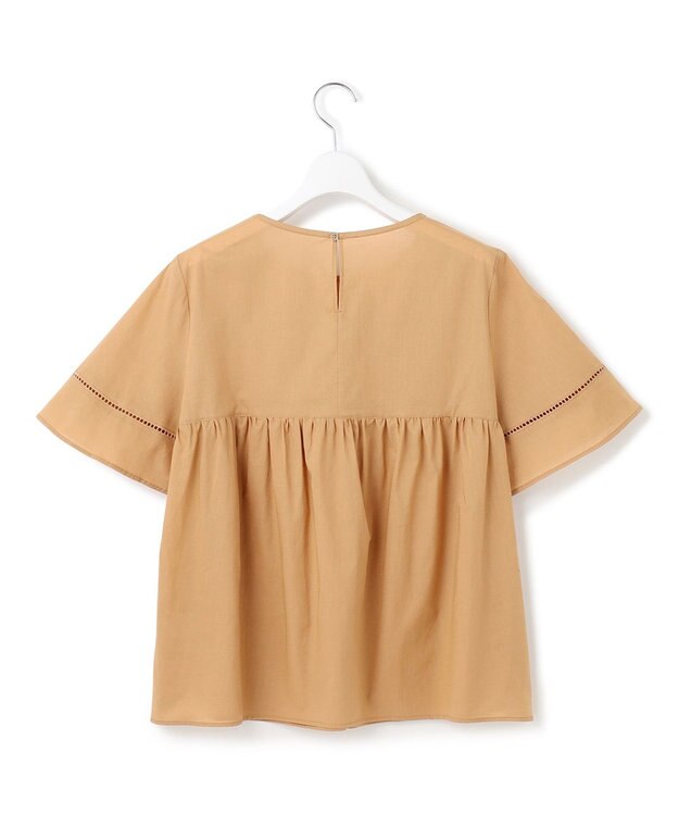 23区 【WEB&一部店舗限定】コットンローン ピンタック フレア ブラウス キャメル系
