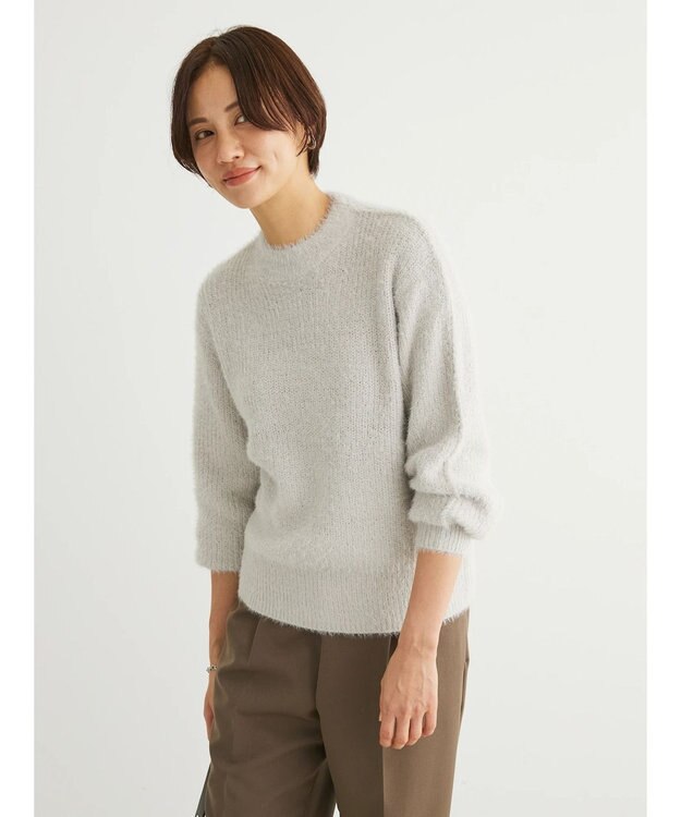 Green Parks フェザーモックネックニットプルオーバー Light Gray