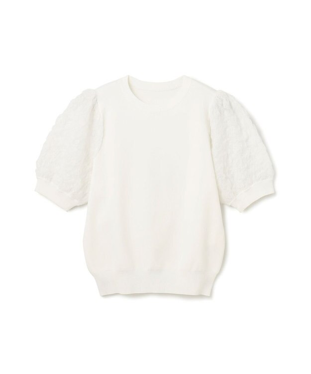 GRACE CONTINENTAL シアーハーフニットトップ ホワイト