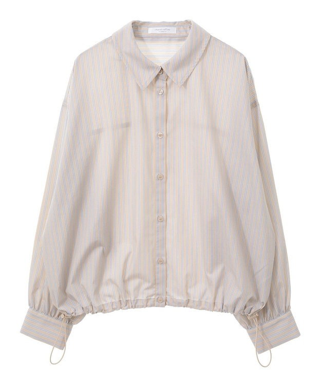 Green Parks イージーケア裾ドロストシャツ Beige