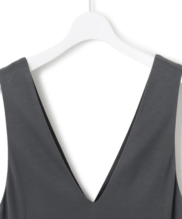 23区 【洗える】ポリバレントポンチ ジャンパースカート チャコール