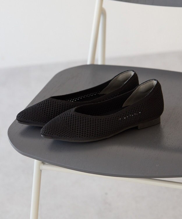 AMERICAN HOLIC 【整履き】メッシュニットフラットパンプス Black