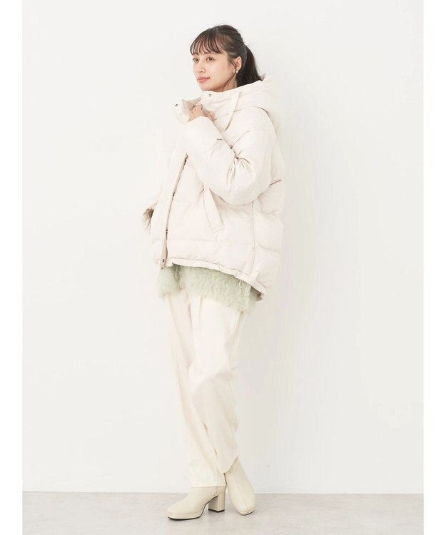 earth music&ecology フーディー中綿ブルゾン Ivory