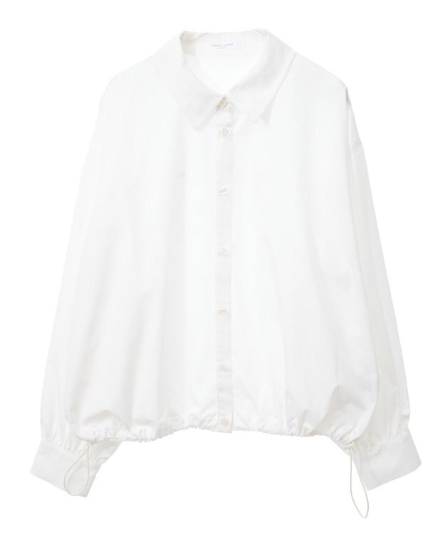 Green Parks イージーケア裾ドロストシャツ Off White