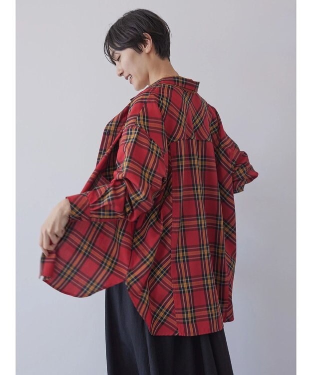 AMERICAN HOLIC イージーケアチェックシャツ Check RED