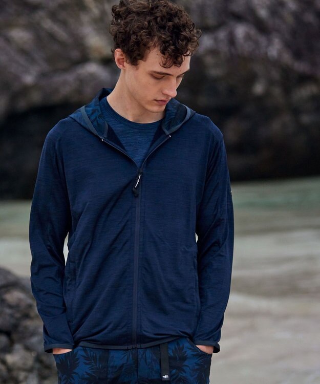 JOSEPH ABBOUD MOUNTAIN 【UNISEX】接触冷感 UV対策 クールスキンガードパーカー ネイビー系