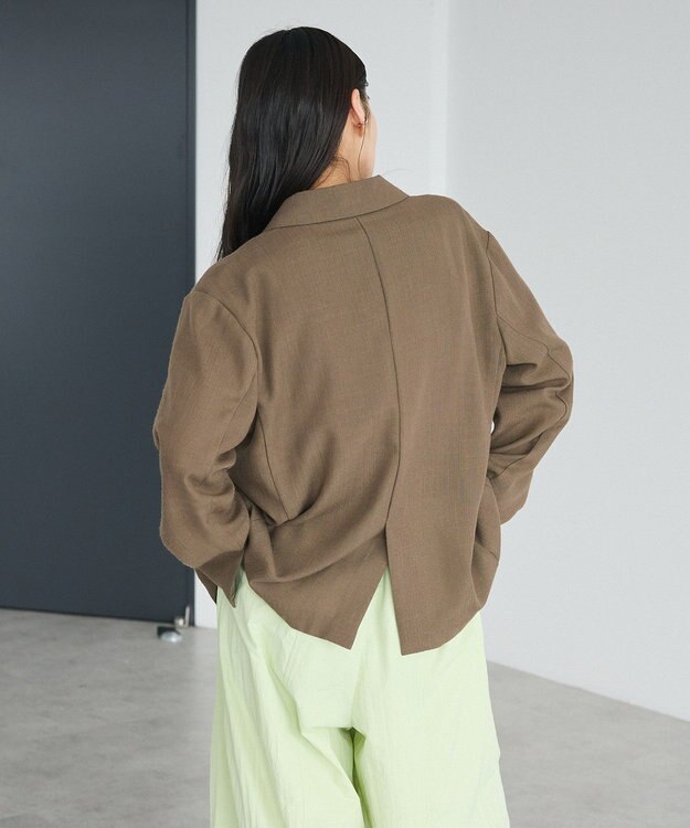 CRAFT STANDARD BOUTIQUE リネンライクオーバーサイズジャケット Brown