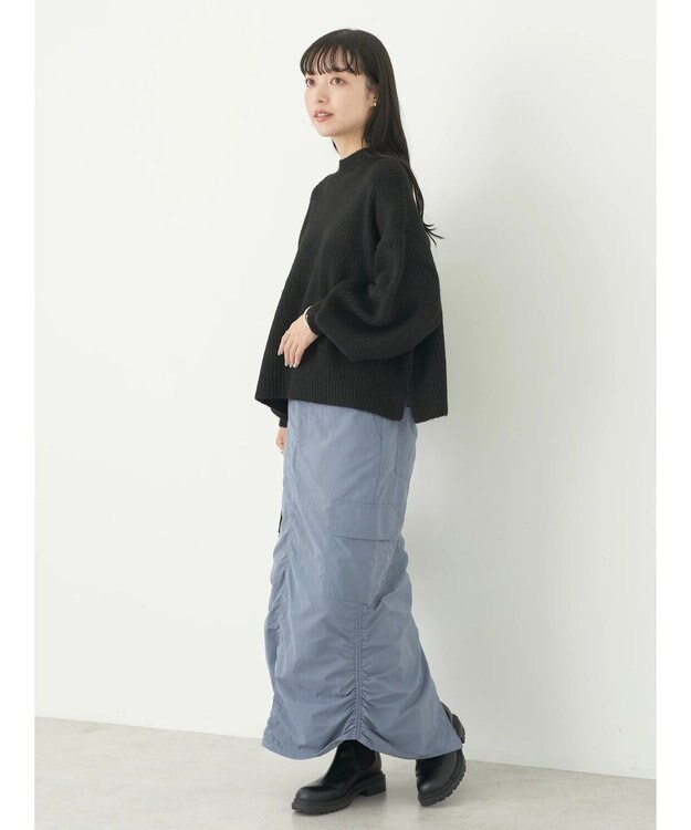 earth music&ecology ＦＬＵＦＦＹハイネックプルオーバー Black