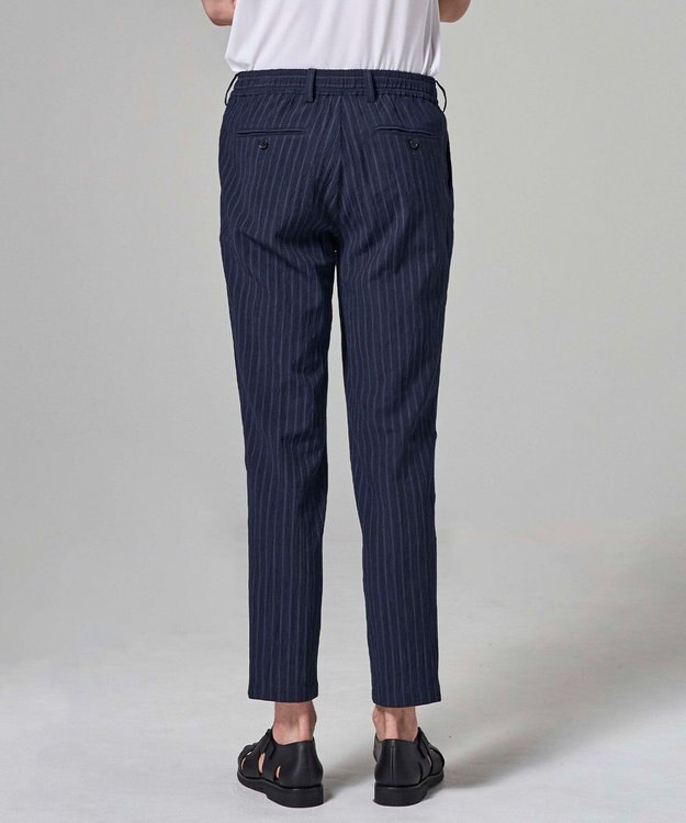 JOSEPH HOMME 【新素材】エアリッジストレッチ ドロスト付タック入りテーパードパンツ / PEGG TUCK ネイビー系1