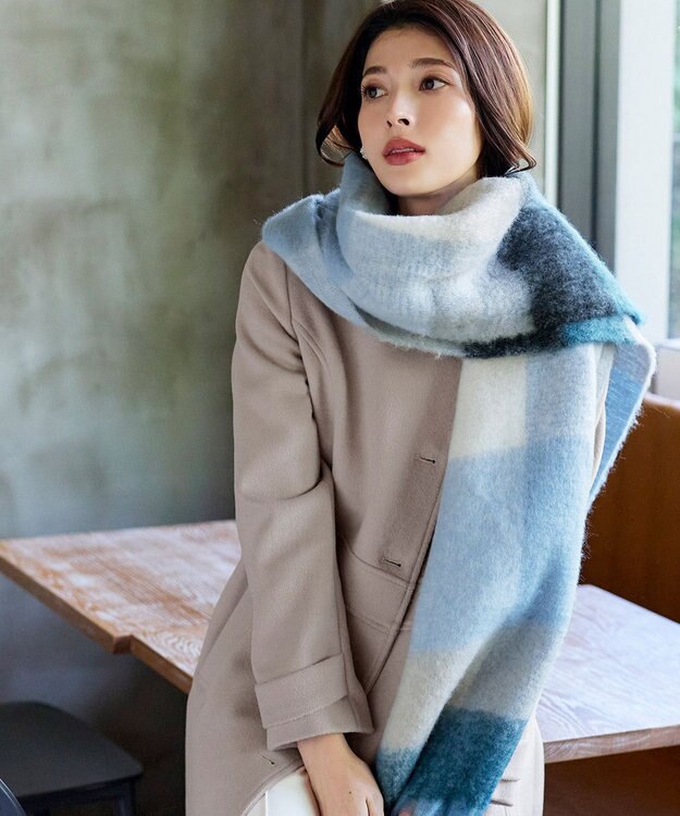 Tiaclasse 【ウール95%】ノーカラー包みボタンAラインコート グレージュ