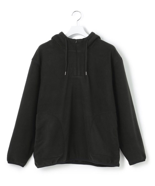J.PRESS YORK STREET 【UNISEX】フーディフリースハーフジッププルオーバー ブラック系