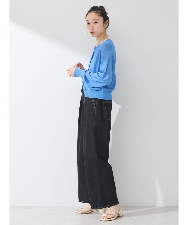 earth music&ecology シアークルーカーディガン Blue