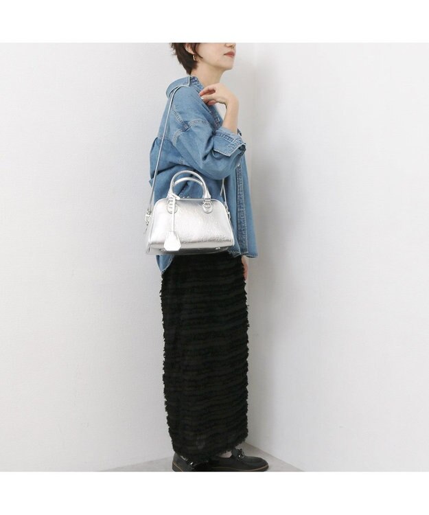 UNBILLION カシュカシュ cachecache / アソート合皮ボストンバッグ シルバー