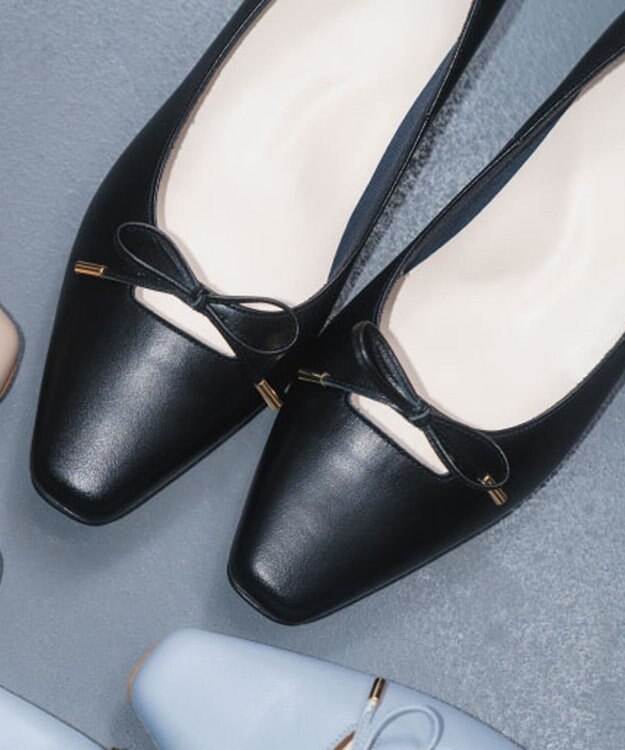 REGAL FOOT COMMUNITY 【ビューフィット】A79W 晴雨兼用リボンパンプス ブラック