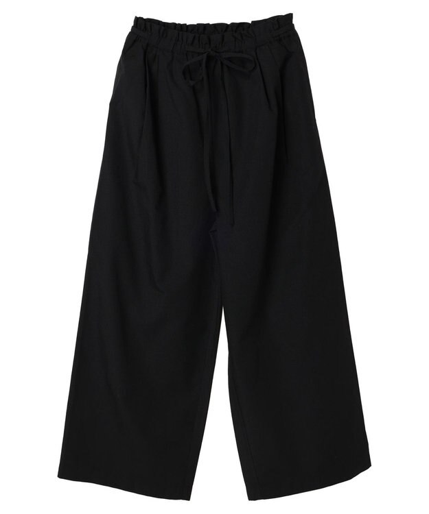 Green Parks 綿麻混バギーパンツ Black
