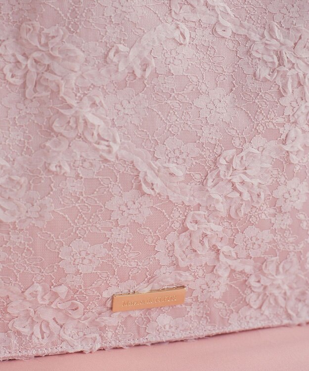 Maison de FLEUR 桜フリルハンドルスクエアトートMバッグ Light Pink