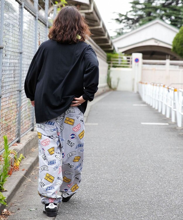 WEGO 【ウエストゴム/手洗い可】ナイロン　トラックパンツ 柄1