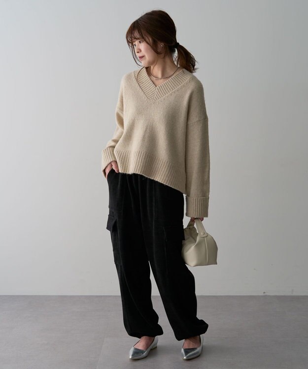 Green Parks ・ＥＬＥＮＣＡＲＥ　ＤＵＥ　コーデュロイカーゴパンツ Black