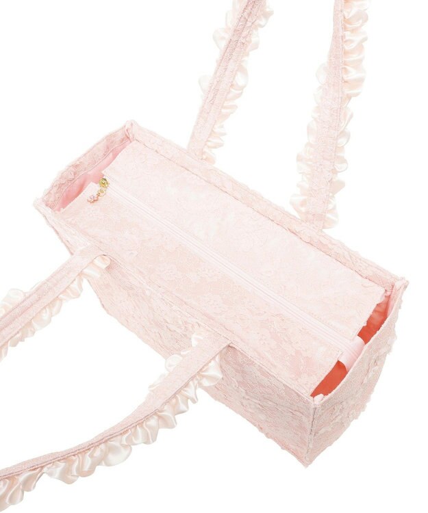 Maison de FLEUR 桜フリルハンドルスクエアトートMバッグ Light Pink