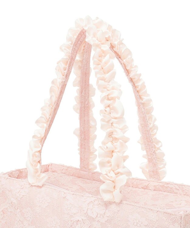 Maison de FLEUR 桜フリルハンドルスクエアトートMバッグ Light Pink