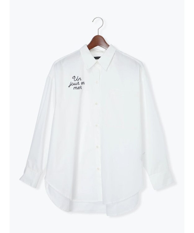 Te chichi ポイント刺繍シャツ オフホワイト