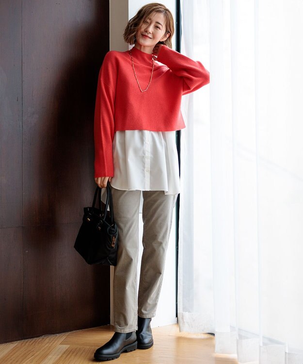 23区 S 【洗える】23区DENIM ベルベットストレッチ ボーイズ テーパードパンツ ライトグレー系