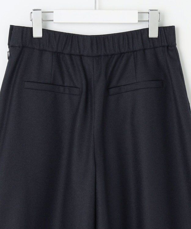 自由区 【洗える】ウォッシャブルウールサキソニーキュロット パンツ ネイビー