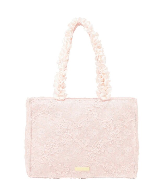 Maison de FLEUR 桜フリルハンドルスクエアトートMバッグ Light Pink