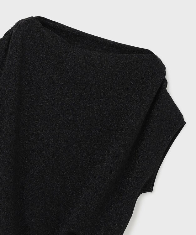 GRACE CONTINENTAL ラメドレープカットトップ ブラック