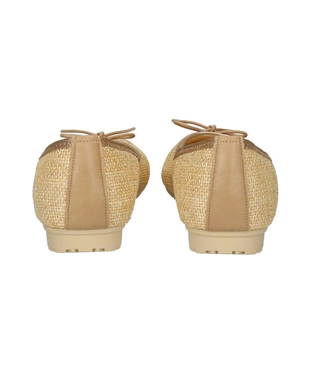 Bridget Birkin ＜3E＞【Bridget Birkin Walk】ラメパナマ調バレエパンプス ベージュ雑材