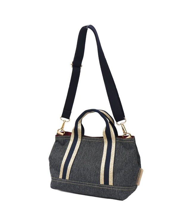 Regalo Felice 【撥水 / 色落ちしないデニム調生地 / 2way】ショルダー小 / REGALO BK(ブラック×ゴールドネイビー)