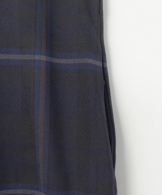 J.PRESS LADIES L 【洗える】テトロンレーヨン/ウール milledタータン ワンピース ネイビーチェック系