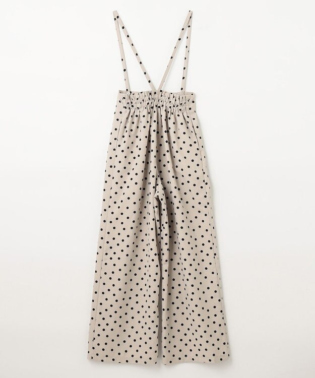 ANY KIDS 麻ライク ドット柄 ガウチョ ベージュドット