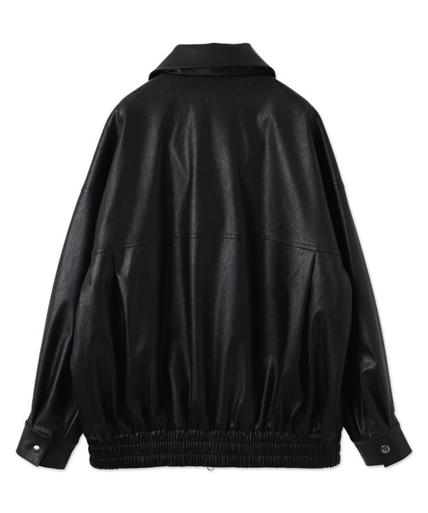 WEGO ヴィンテージライクPUフライトジャケット ブラック