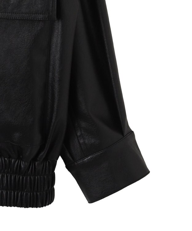 WEGO ヴィンテージライクPUフライトジャケット ブラック