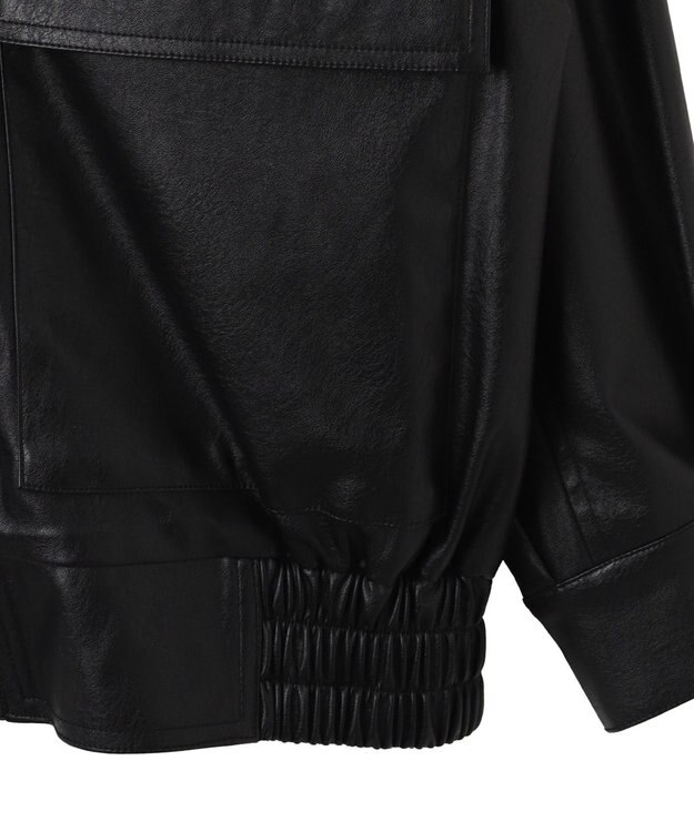 WEGO ヴィンテージライクPUフライトジャケット ブラック