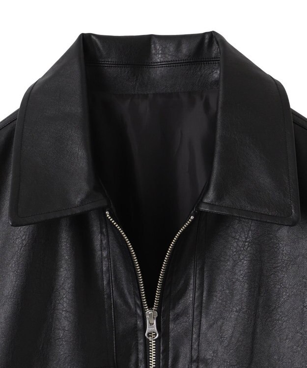 WEGO ヴィンテージライクPUフライトジャケット ブラック