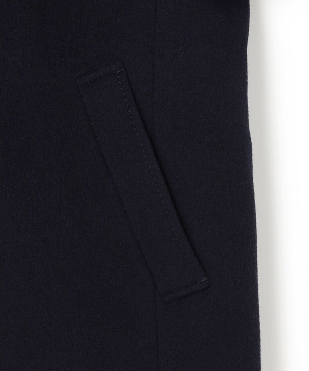 23区 【CLASSY.1月号掲載】ウールカシミヤビーバー フード付き ショートコート ネイビー系