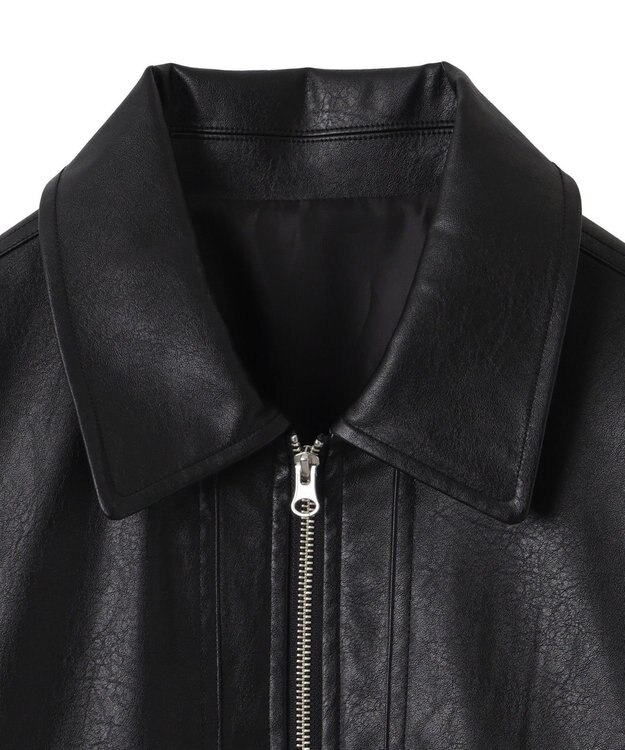 WEGO ヴィンテージライクPUフライトジャケット ブラック