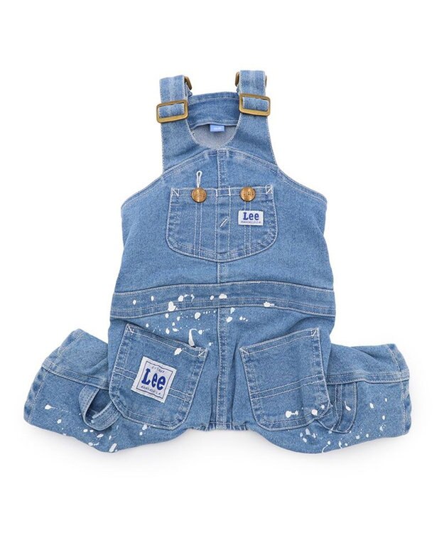 PET PARADISE Ｌｅｅ ペイント デニム オーバーオール 中型犬 大型犬 ライトインディゴブルー