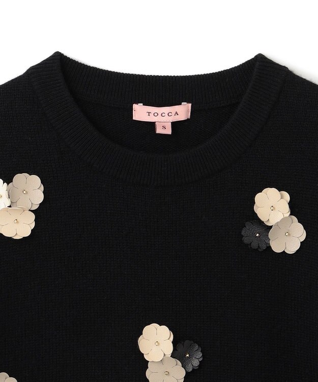 TOCCA FLOWER BONBON ニットプルオーバー ブラック系