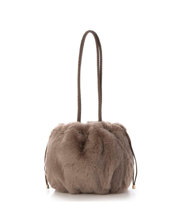 UNBILLION カシュカシュ cachecache / ロングハンドルエコファー巾着トート オーク