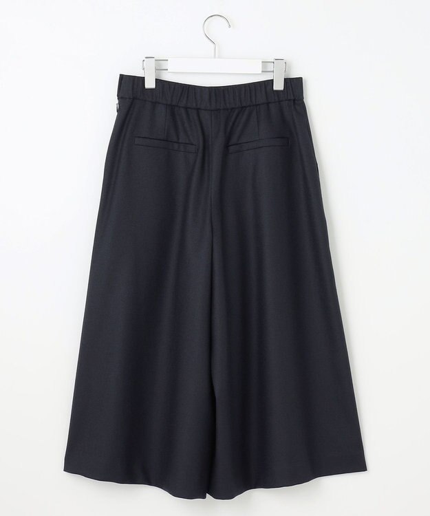 自由区 【洗える】ウォッシャブルウールサキソニーキュロット パンツ ネイビー