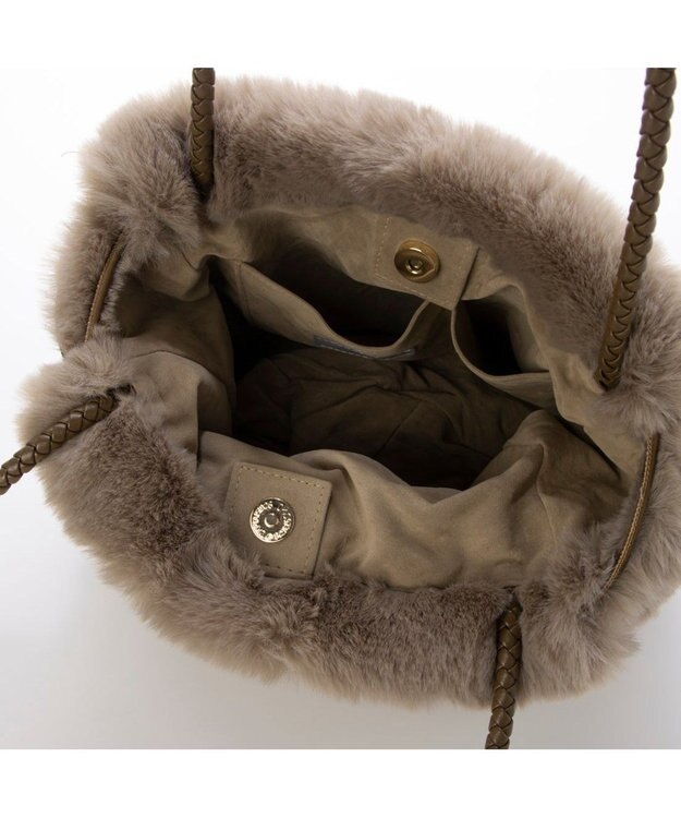 UNBILLION カシュカシュ cachecache / ロングハンドルエコファー巾着トート オーク