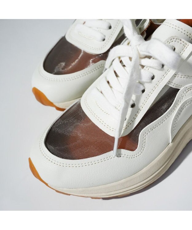 MODE ET JACOMO <carino>シースルー厚底スニーカー ホワイトコンビ