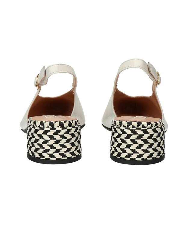 INTER-CHAUSSURES 【INTER-CHAUSSURES】ポインテッドトウVカットバックバンド ホワイトコンビ