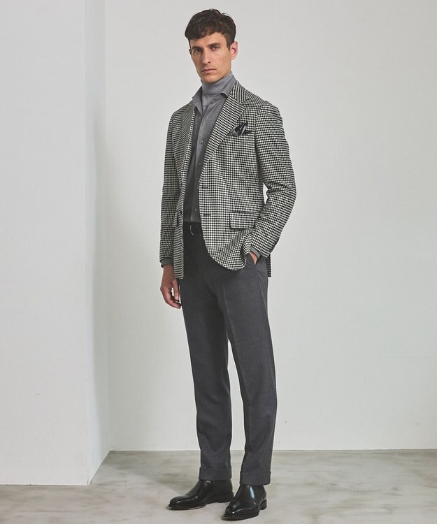 GOTAIRIKU 新色追加【洗える/チクチクしにくい/ピリングしにくい】イタリア糸 ハイゲージ タートルネックニット_WOOL100％ ライトグレー系