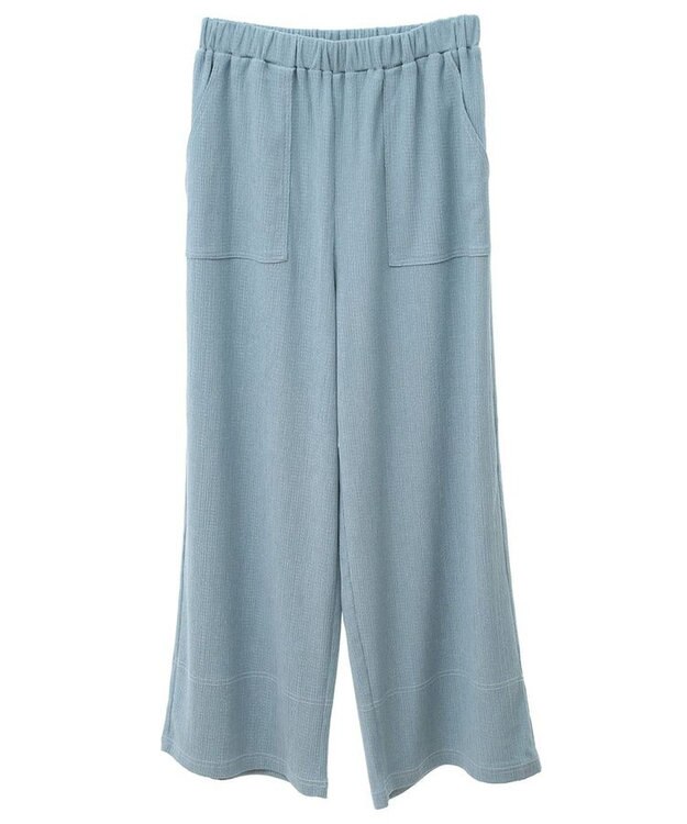 Green Parks 配色ステッチ楊柳イージーパンツ Sax