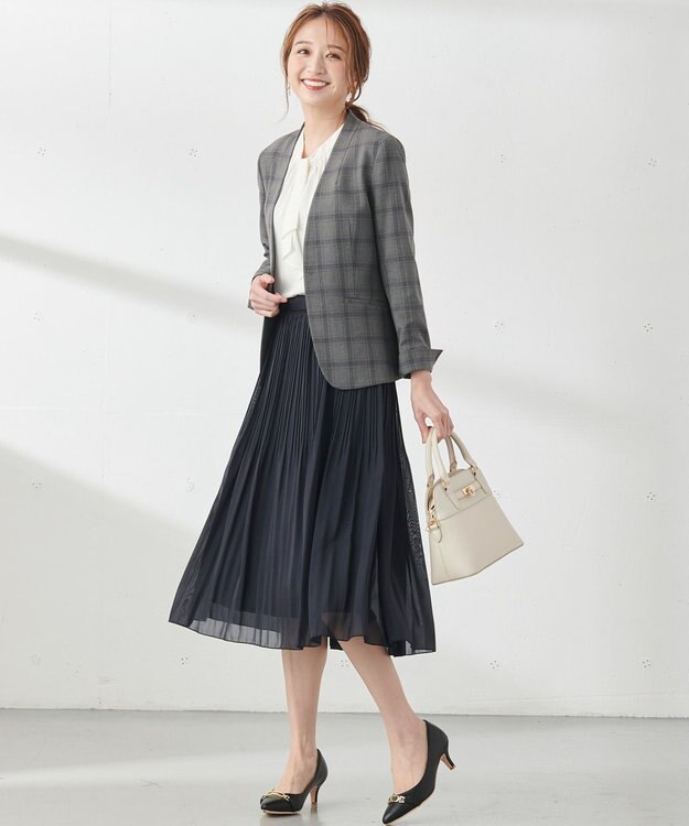 ANY SIS 【保温性あり/洗える】サーモ 2WAY ストレッチ ジャケット グレーベース